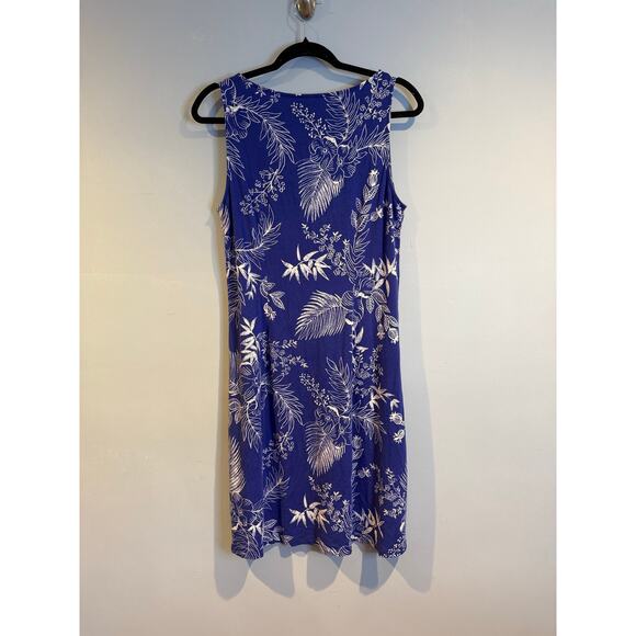 Tommy Bahama Blue Floral Sleeveless A-Line Dress – Size Large - Picture 2 of 4